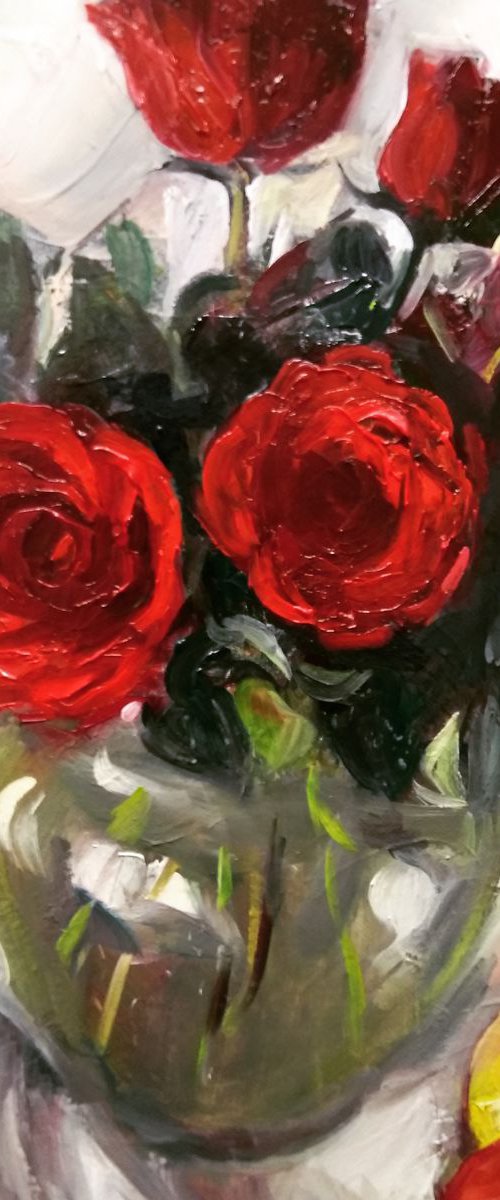 Still life Roses and apples by HELINDA (Olga Müller)