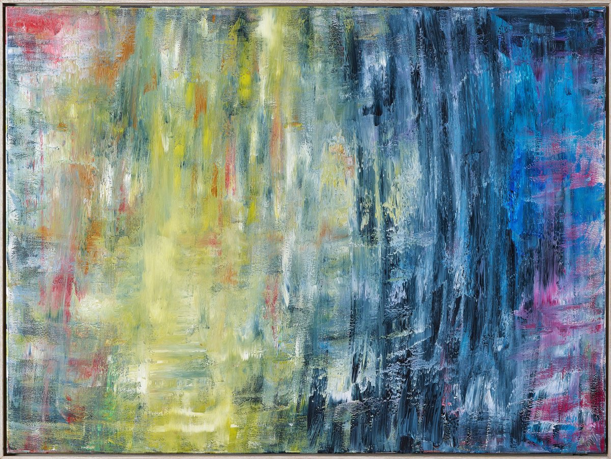 Abstract Painting By Xavi Castel, 59 X 45", Tempesta, Original Artwork