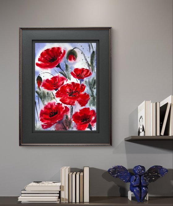 Red Poppies in the field