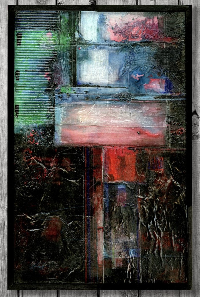 Abstract Painting By Kathy Morton Stanion, 23 X 35", Alluring Door, Original Artwork