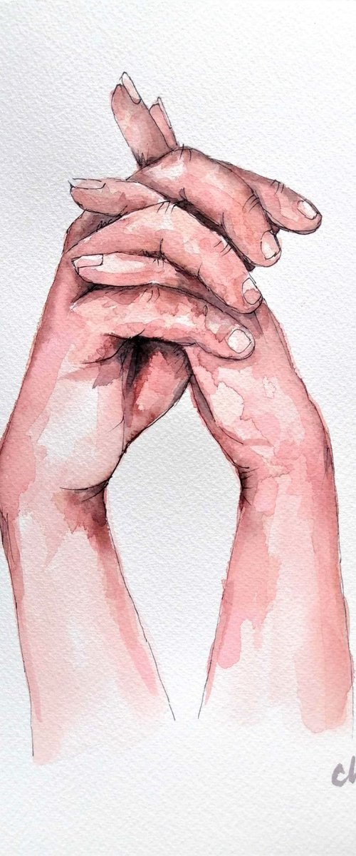 Lovers holding hands V by Mateja Marinko