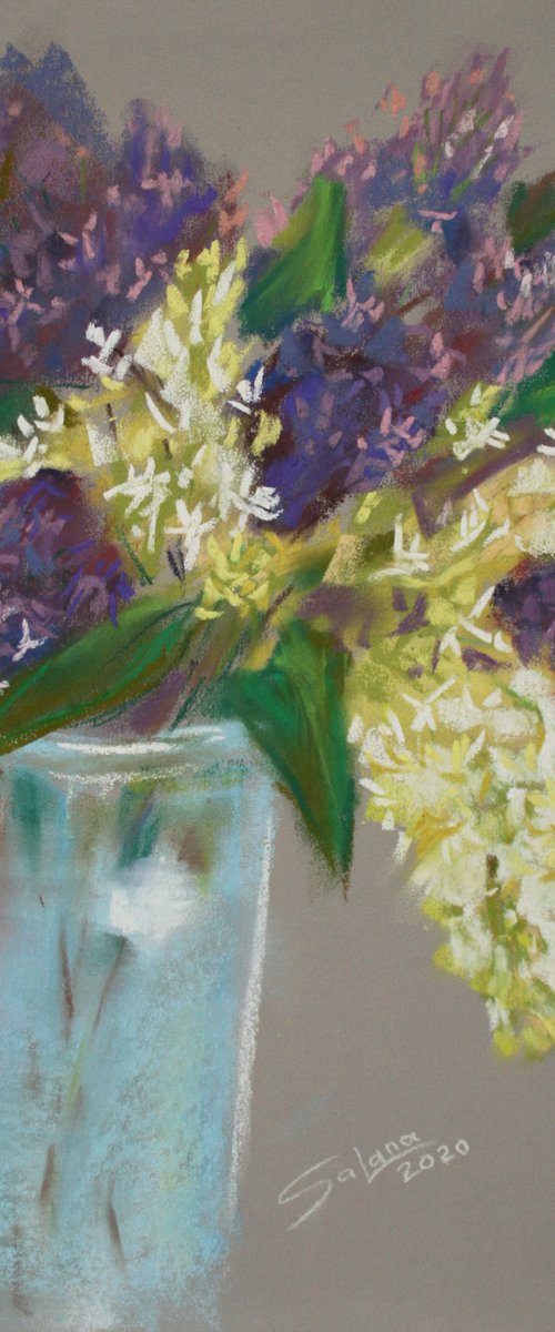 Lilac in a Vase /  ORIGINAL PAINTING by Salana Art Gallery