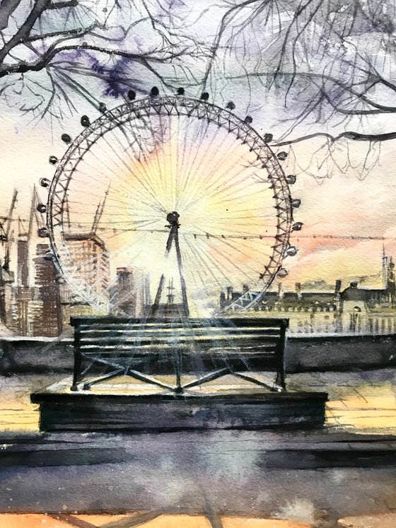 London Eye Sunset