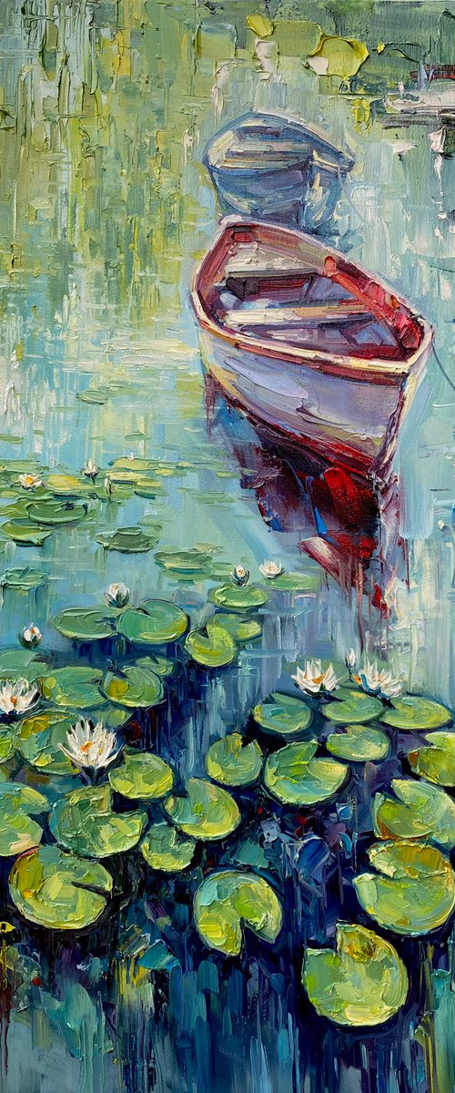 "Water-Lilies"original oil painting by Artem Grunyka by Artem Grunyka