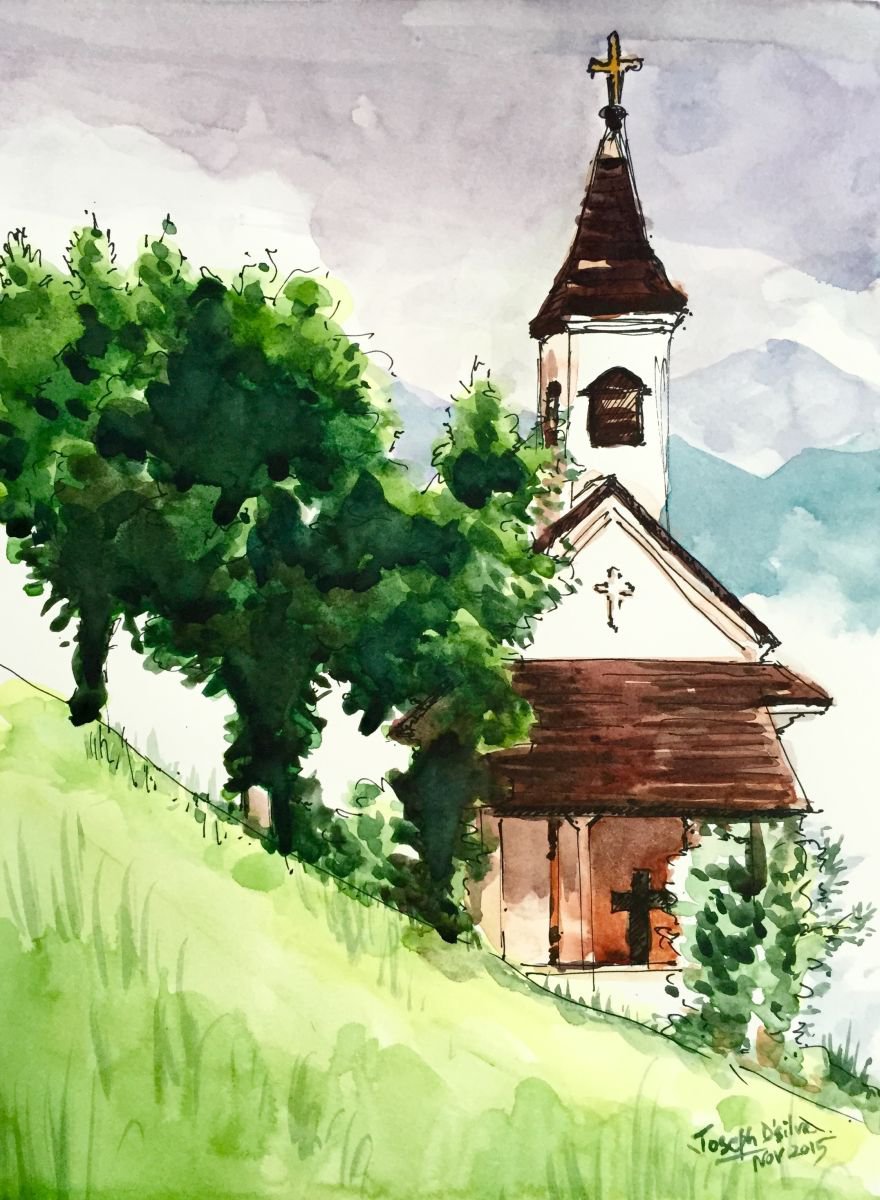 Austrian Chapel in the mountains, Austria by Joseph Peter D