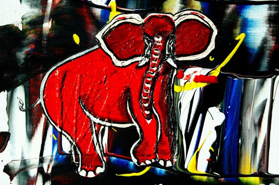 Abstract Elephant in motion