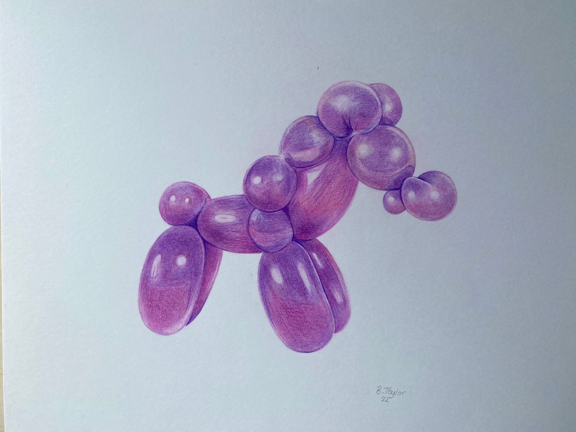 Balloon dog horse drawing colour pencils Pencil drawing by Bethany ...