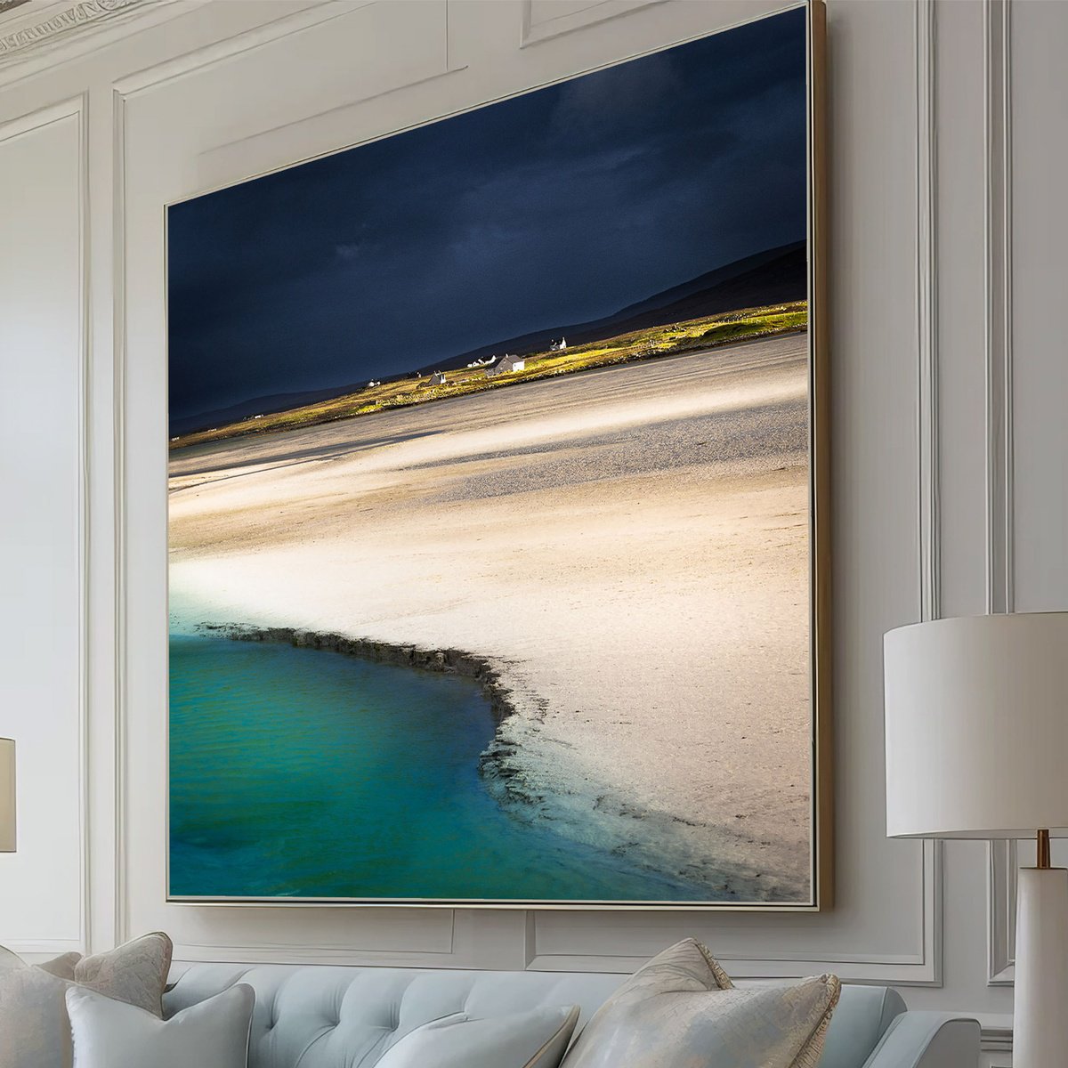 Impressionistic Landscape Photograph By Lynne Douglas, 44 X 44", Uist Storm Approach, Original Artwork