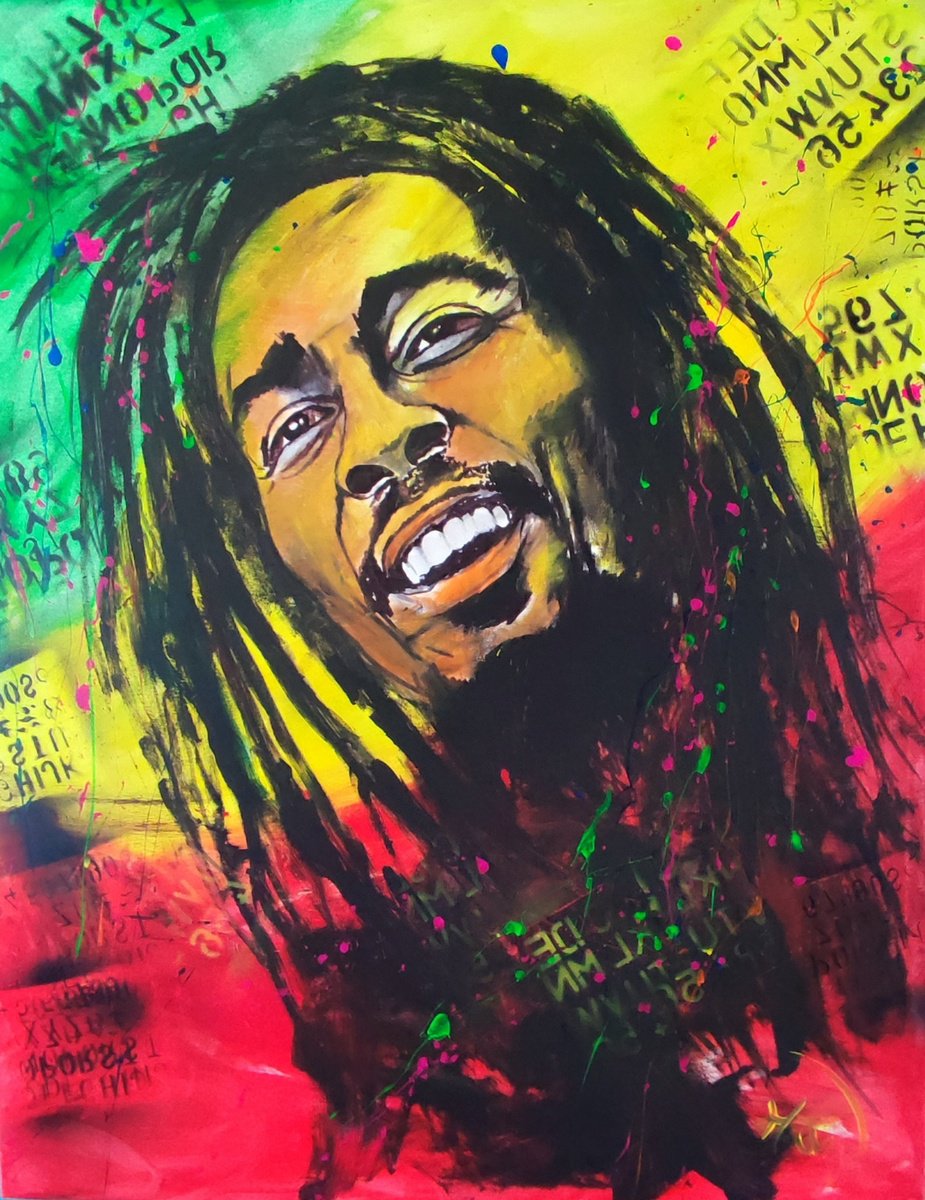 Abstract Portrait Acrylic Painting By Beata Harasim, 31 X 39, Marley, Original Artwork