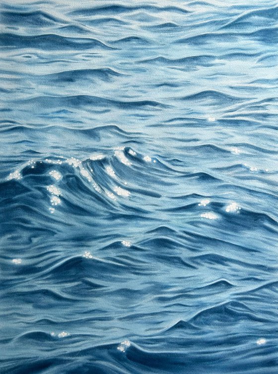 Sea Sparkles, Watercolor water painting