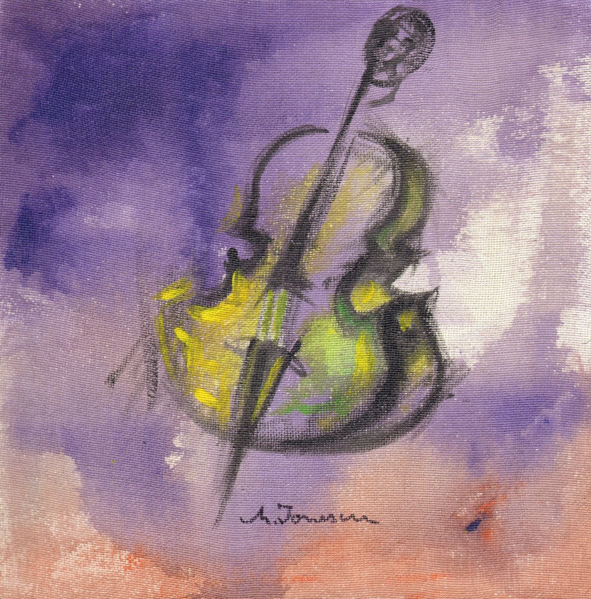 Violet Cello by Mihaela Ionescu