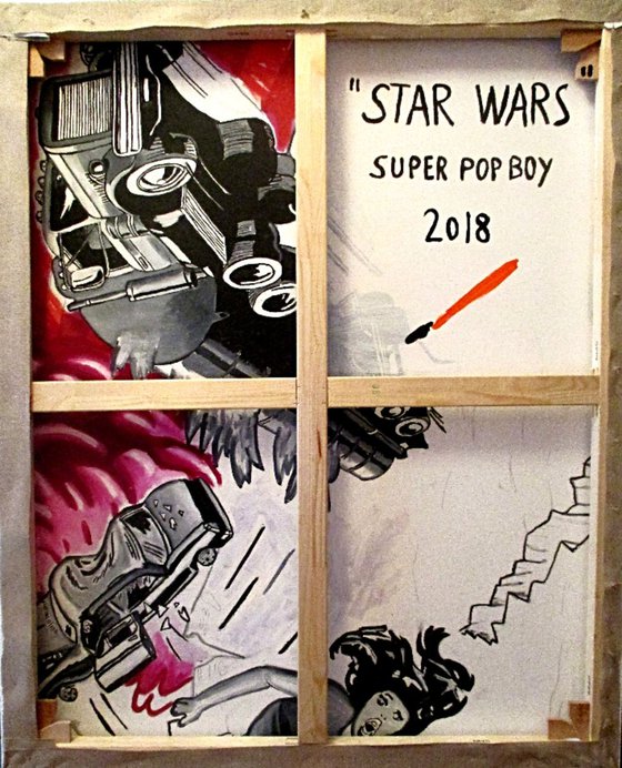 Pop art painting "STAR WARS", conceptual art, darth vader,