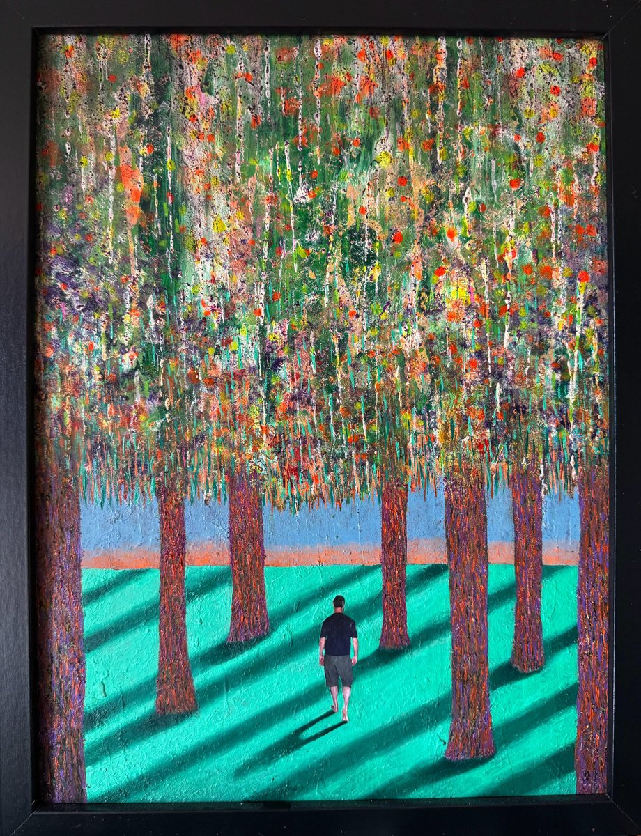 Surrealistic Landscape Painting By Stefano Pallara, 13 X 17", May I Value My Inner Peace, Not People