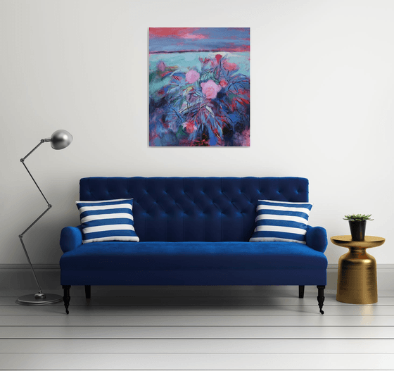 landscape with peonies