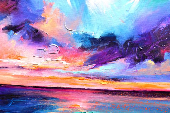 Surreal Lights on the Lake - Sunset Seascape