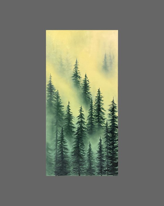 Mist at Down. Atmospheric Landscape