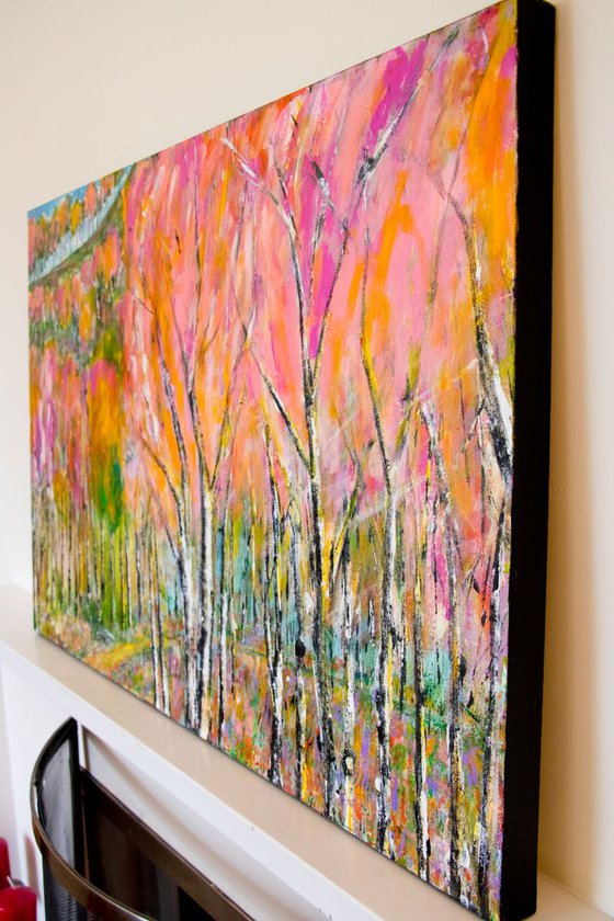 Woodland, Original abstract painting, texture, Ready to hang by WanidaEm