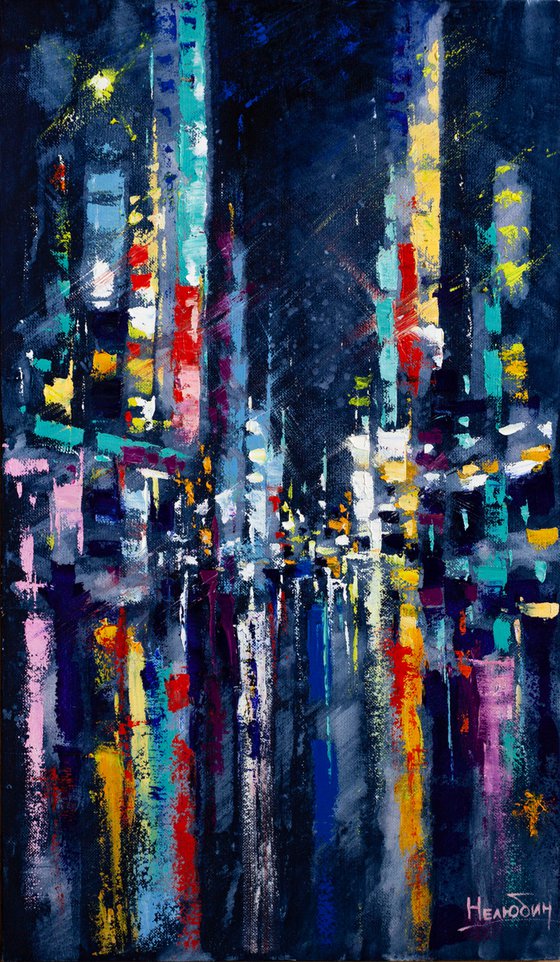 Abstract cityscape .Night city