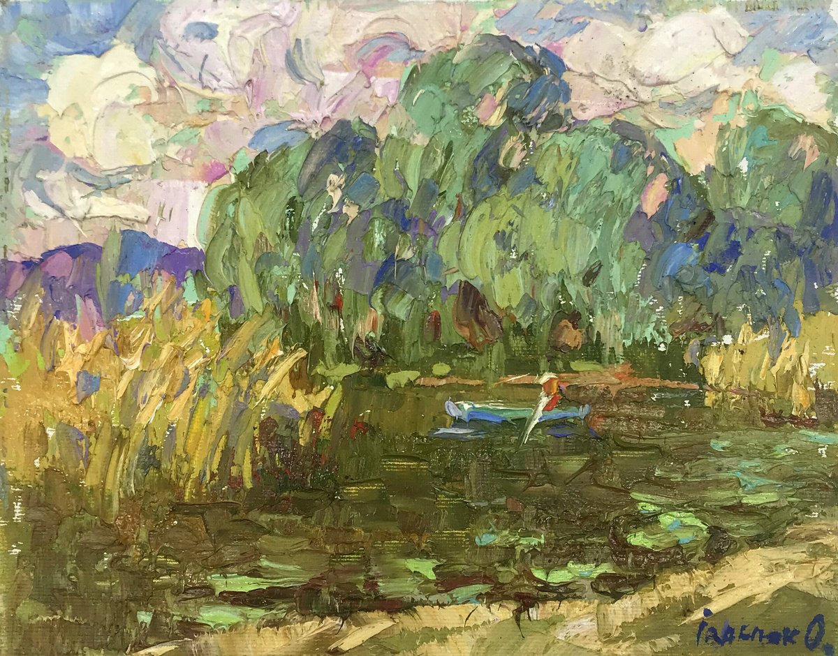 Impressionistic Landscape Oil Painting By Kalenyuk Alex, 10 X 8", Summer, Original Artwork