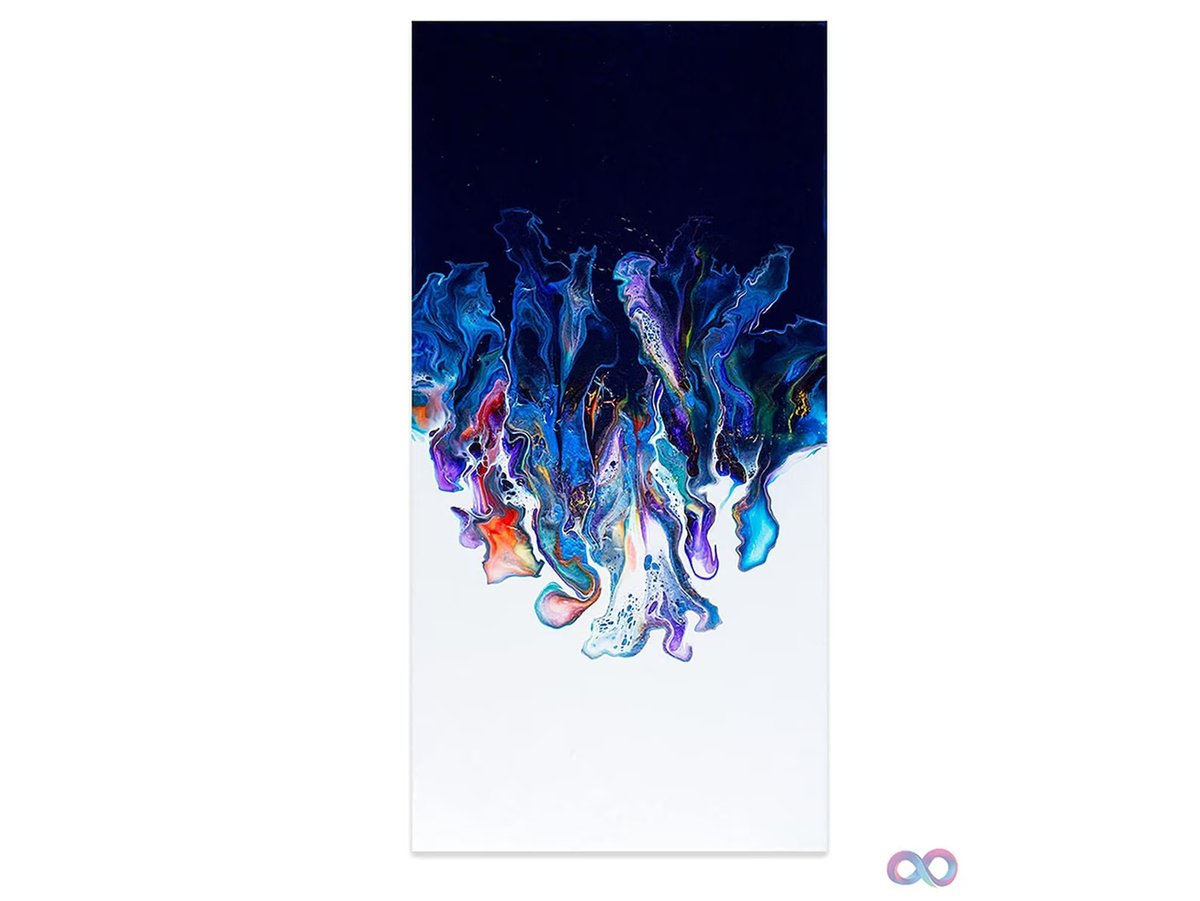 Organic Abstract Acrylic Painting By Sarah Pena, 16 X 31", Let Your Imagination Flow - Wall Art Abstract, Stretched Canvas, Abstract, Wall Hangings, Modern Art, Acrylic Pour, Artfinder