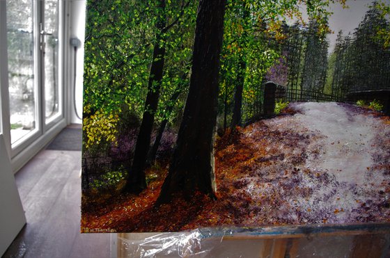 A Bridge Through Delamere Forest  92cm x 122cm