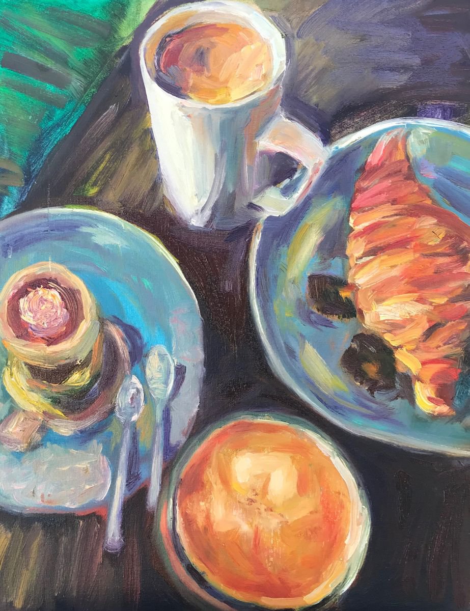 Still life with croissant by Kateryna Krivchach