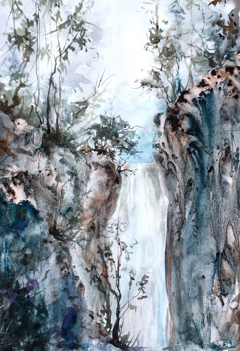 Blue Waterfall by Violetta Kurbanova
