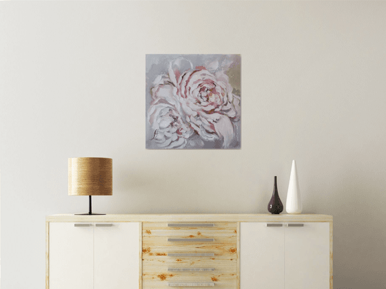 Floral Canvas art, Peonies oil painting