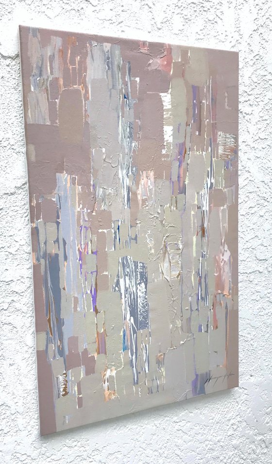 Neutral Design, Abstract Original oil painting, Handmade artwork, One of a kind