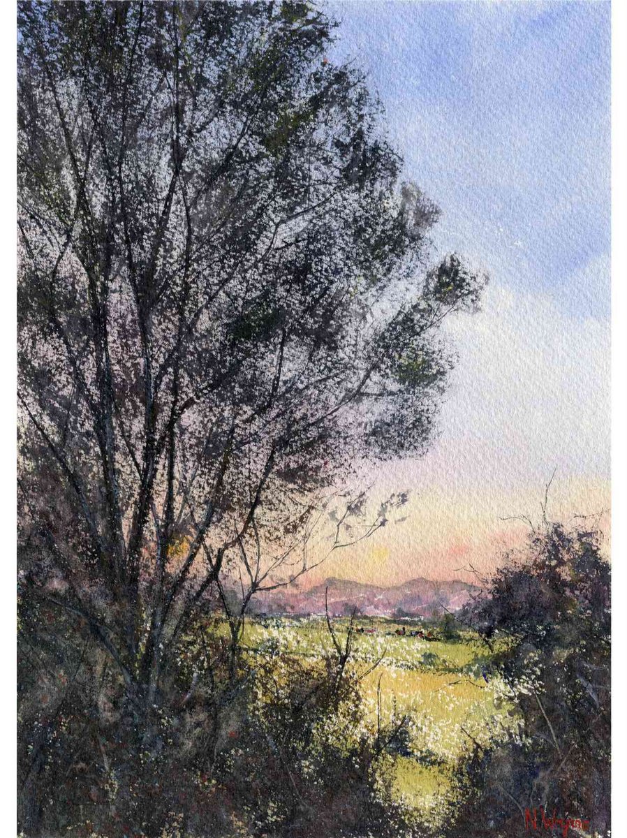 Impressionistic Landscape Watercolour By Neil Wrynne, 11 X 15", Hidden Beauty, Original Artwork
