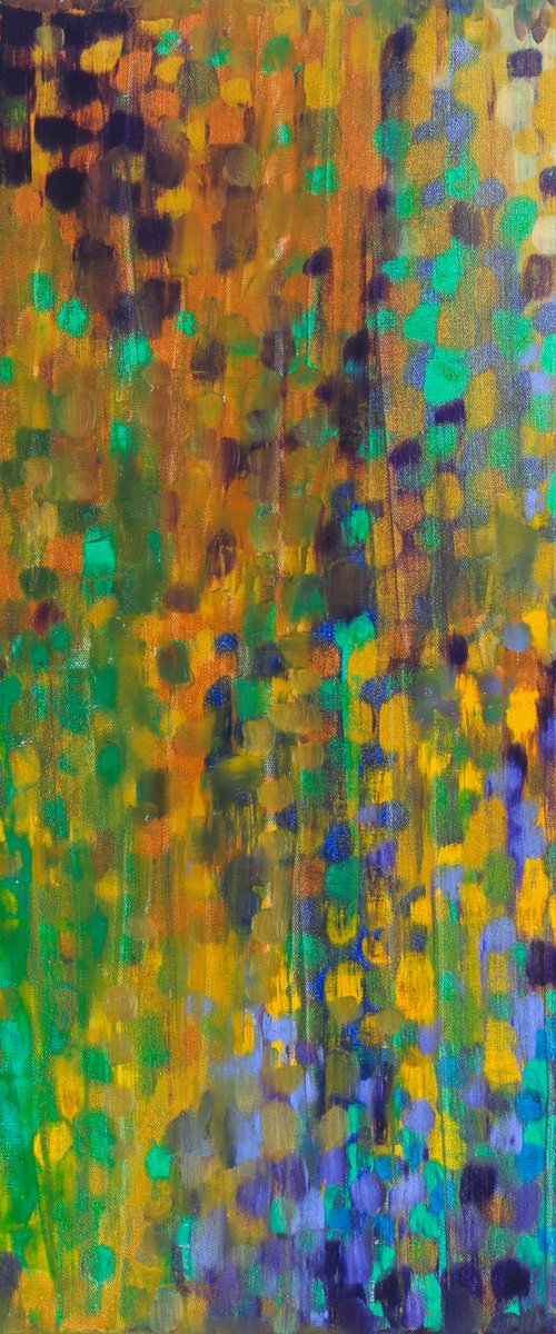 Multicolor Flora 30x30" 76x76cm Abstract Expressionism by Bo Kravchenko by Bo Kravchenko