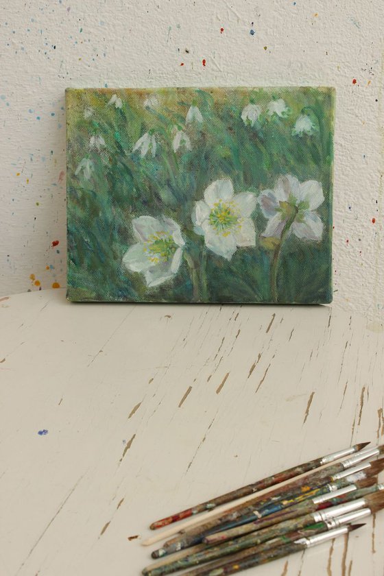 First Flowers I. 2019, acrylic on canvas, 20 x 25 cm