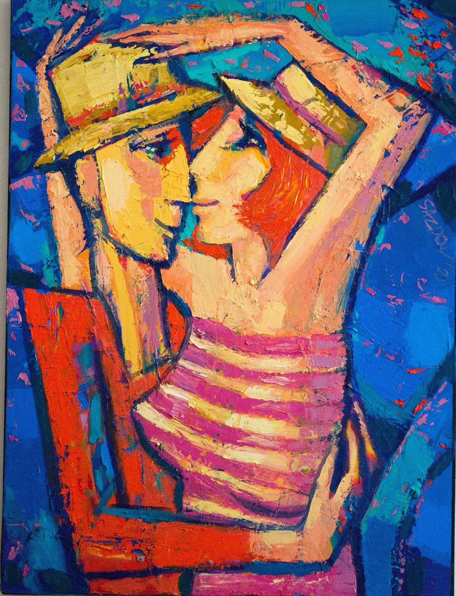Expressive Oil Painting , Its May And We Do Have New Hats By Rumen Sazdov, 24 X 31, Artwork For Sale On Artfinder