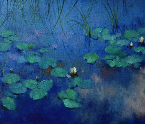 Lily pond. Reflection by Zhanna Kondratenko