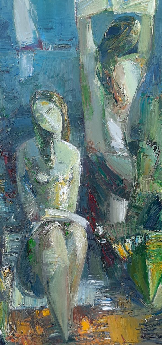 Figures 46x65cm ,oil/canvas, abstract portrait