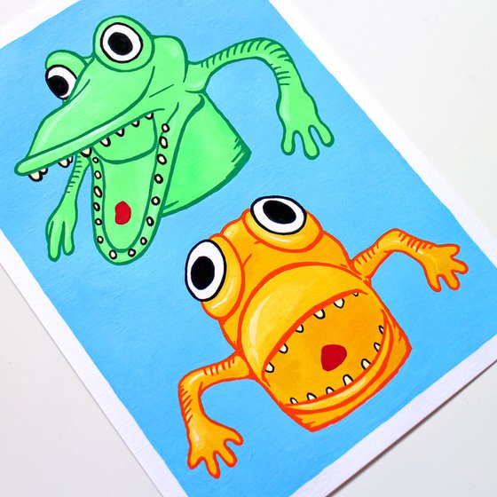 Finger Puppet Monster Painting