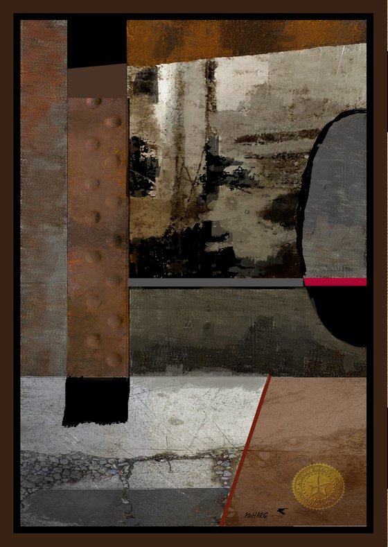 OLD CONSTRUCTION TRIPTYCH  87"X41"