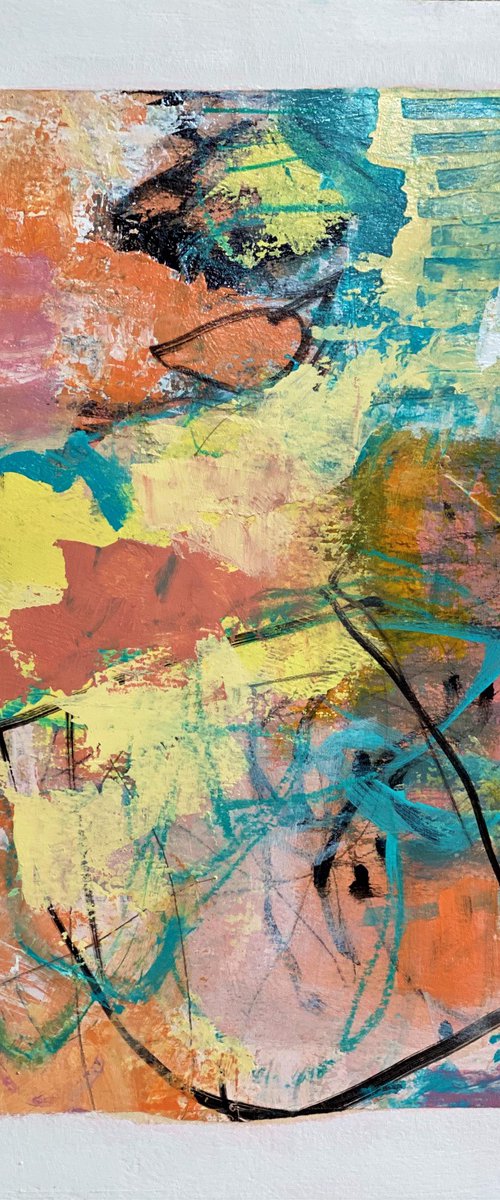 Pure Love - colorful energetic bold abstract painting raw art by Kat Crosby