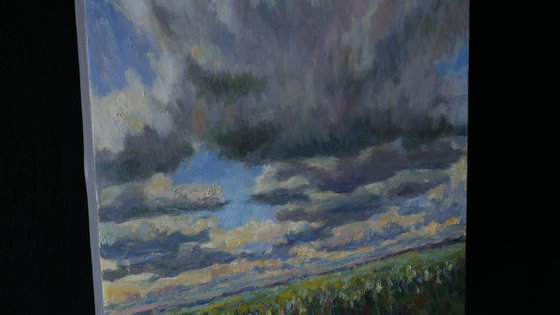 Sky Triptych - Sky landscape painting triptych