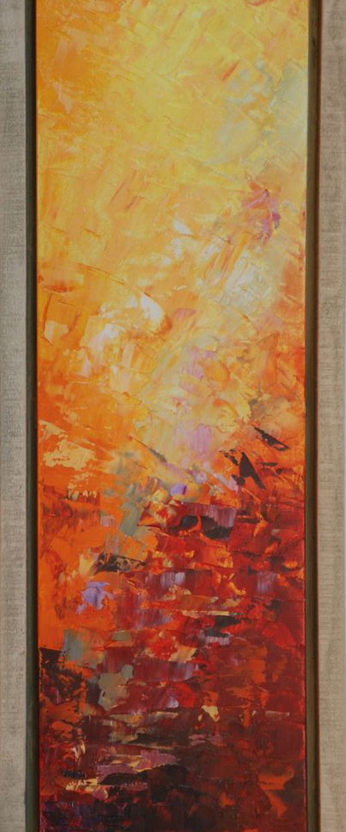 Red Landscape (ref#:840-H) 13x45cm by Saroja van der Stegen