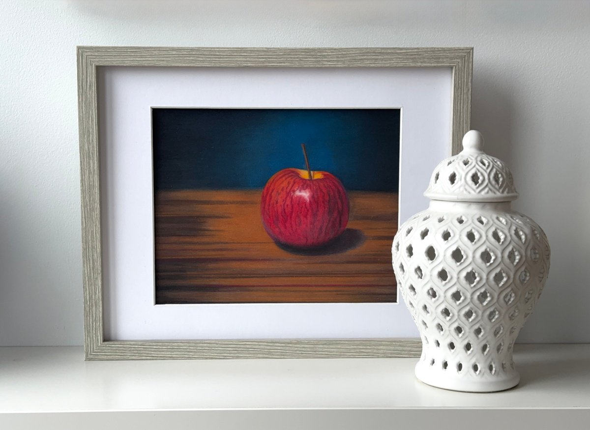 Photorealistic Painting , Crimson Red Apple Painting By Irsa Ervin, 9 X 12, Artwork For Sale On Artfinder