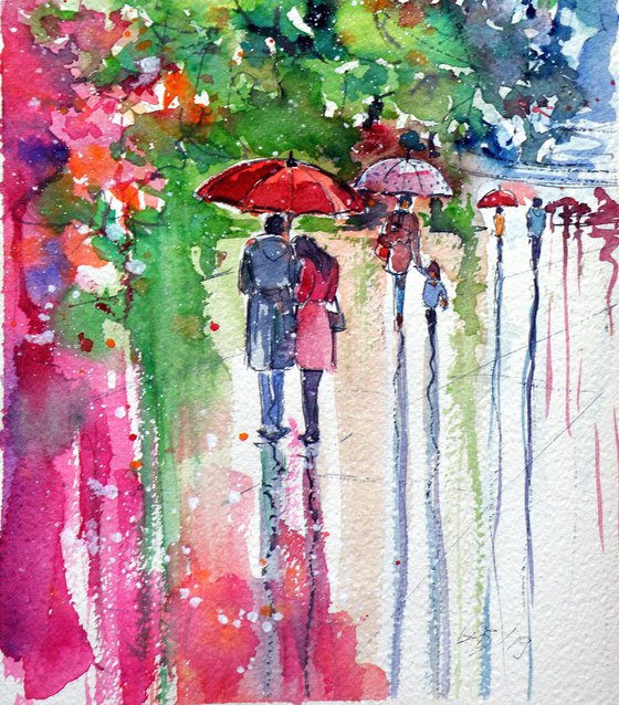 Meeting at rainy day