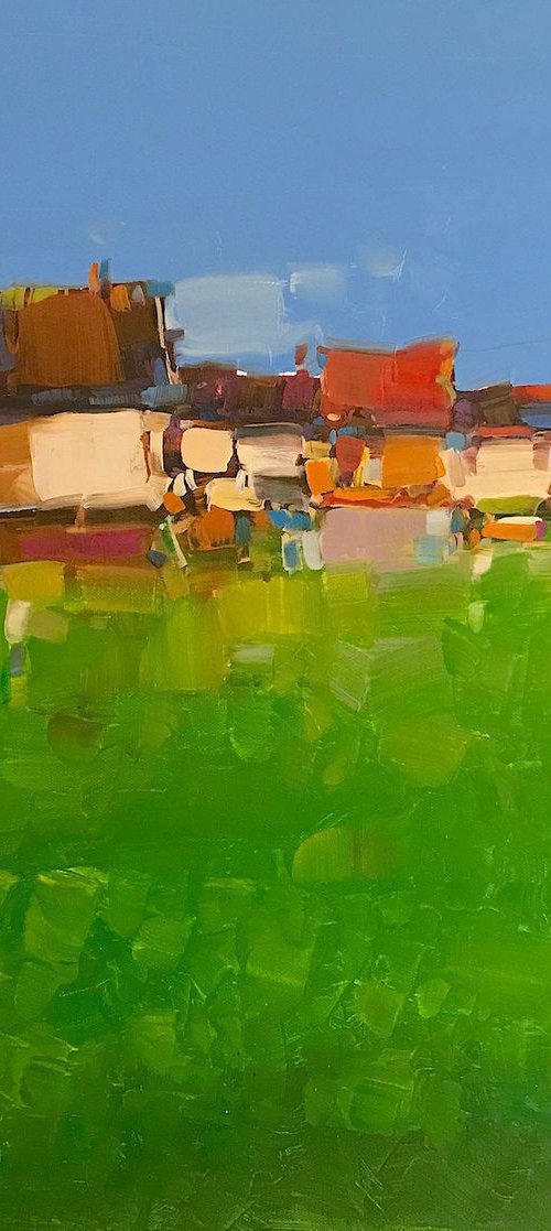 Village, Handmade oil painting on Canvas, One of a kind by Vahe Yeremyan
