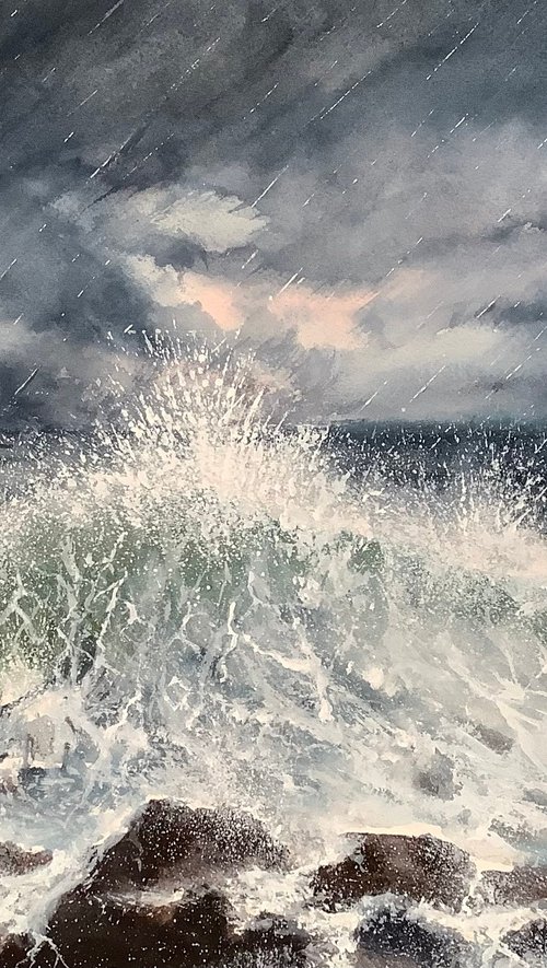 Seascape, Crashing Waves by Darren Carey