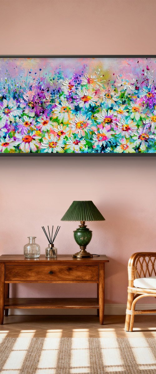 Woodland Wild Daisies Meadow- Floral Delight by Soos Roxana Gabriela