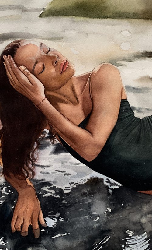 Woman on the beach by Tetiana Koda