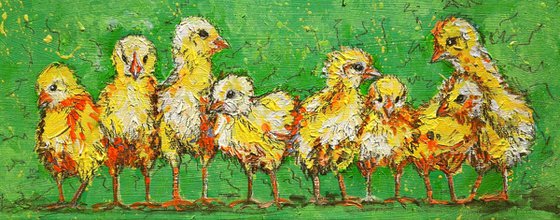 "Chicks in a row"
