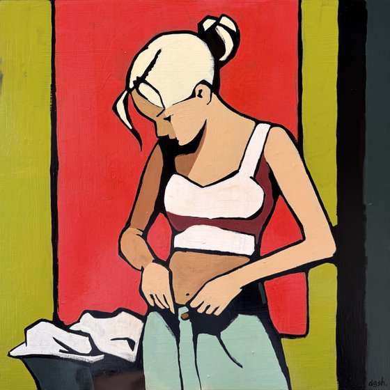 "Jeans" Original painting 16x16in