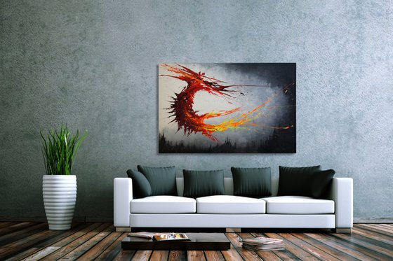 Twisting Fire VI (Spirits Of Skies 150173) - 150 x 100 cm - XXL (60 x 40 inches)