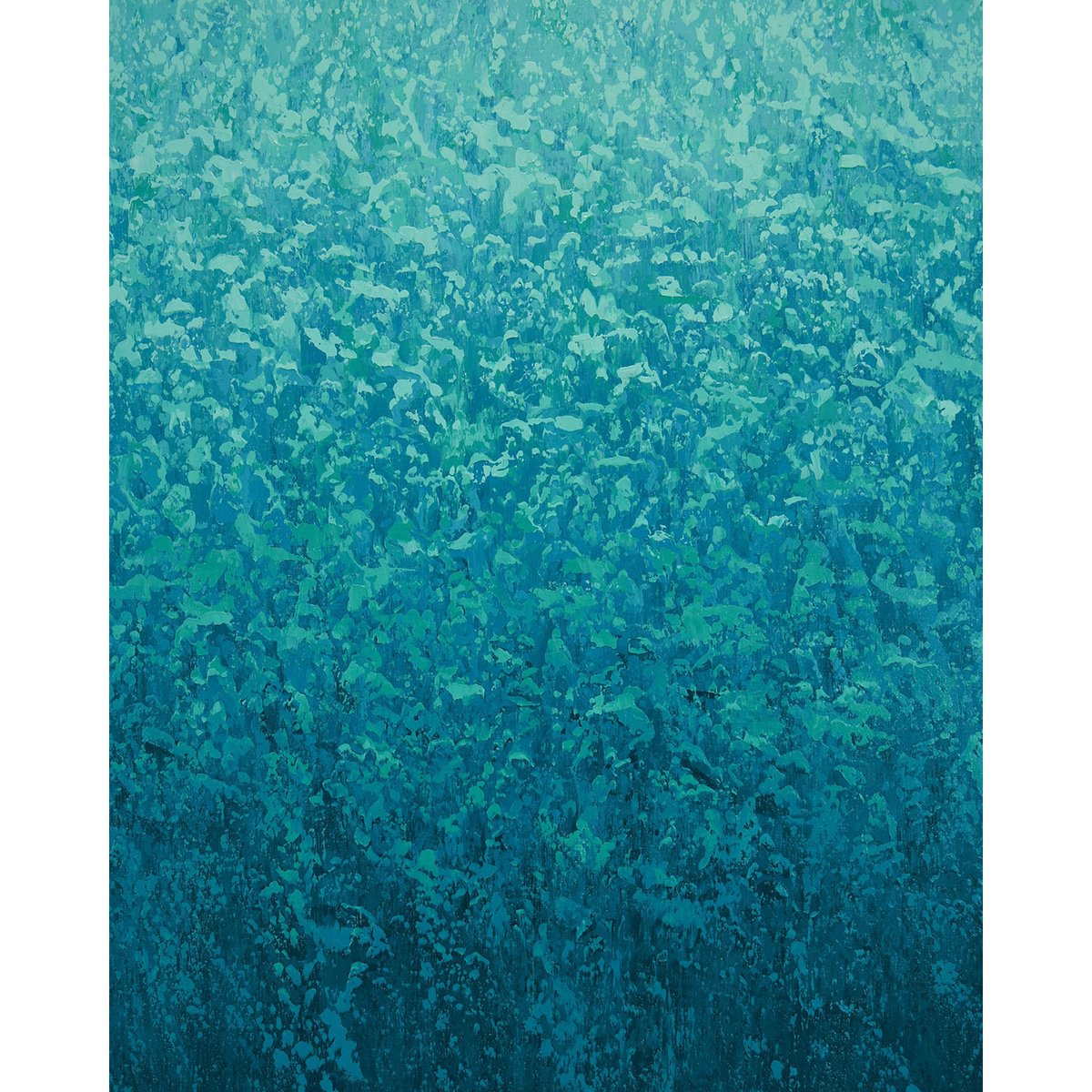 Expressive Abstract Acrylic Painting By Suzanne Vaughan, 24 X 30", Turquoise Infusion, Original Artwork